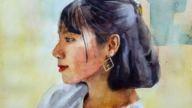 Cheap paper for a watercolor portrait painting