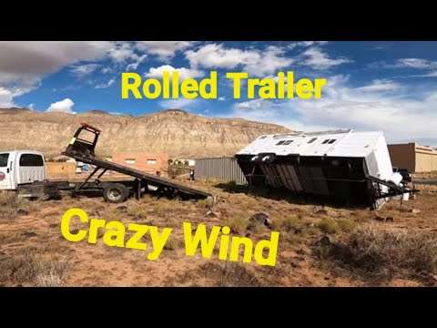 Toy Hauler Rolls in 112 MPH Winds!