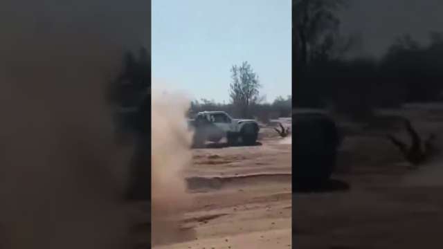 Trophy truck on two wheels amost crash