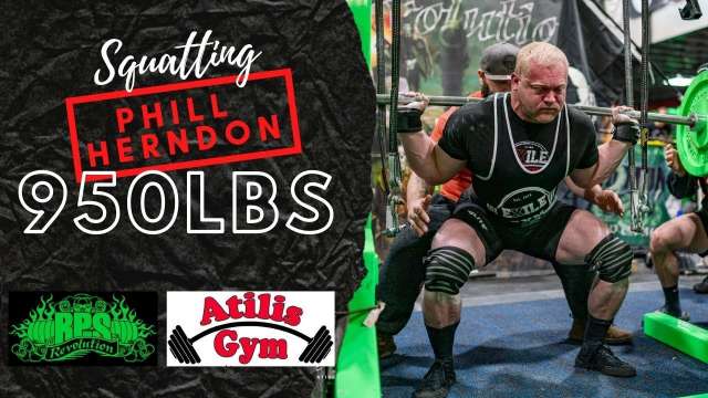 25 Year old Phill Herndon Squatting 950LBS!!!