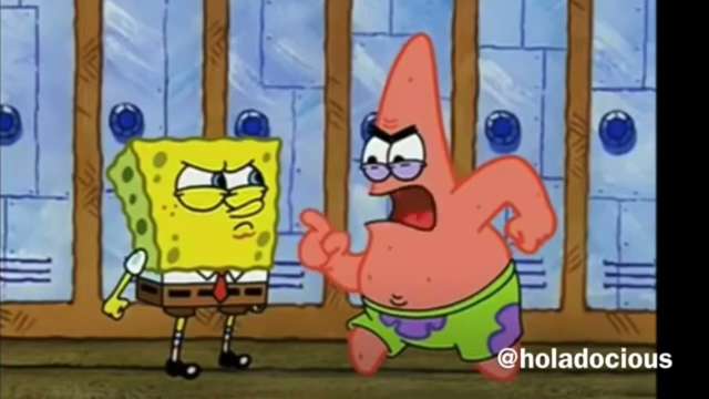 SpongeBob and Patrick roast off at school