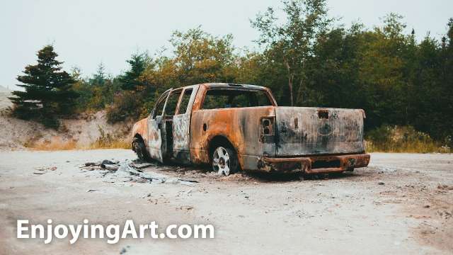 Watercolor Live - painting an old truck