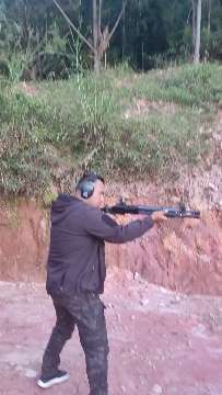 Double tap with shotgun FABARM Pump Martial
