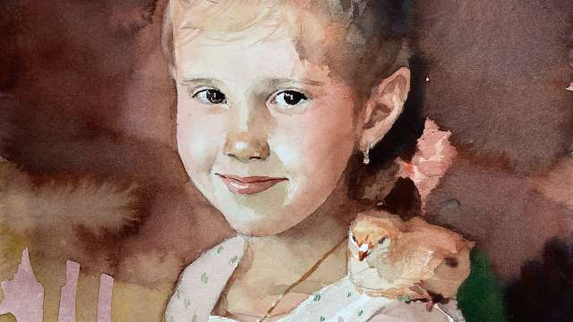 Watercolor Live - painting a smiley girl