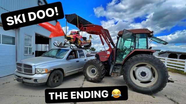 DIESEL Ski Doo Dodge Tractor BURNOUT!